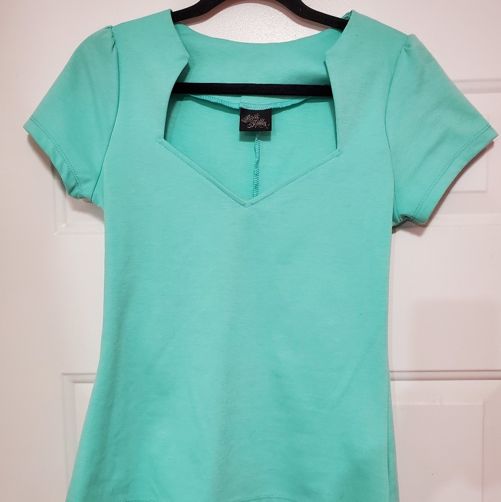 Rock Steady Pinup Mint Green Shirt Large